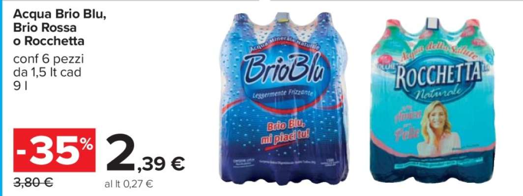 Acqua Brio Blu, Brio Rossa o Rocchetta