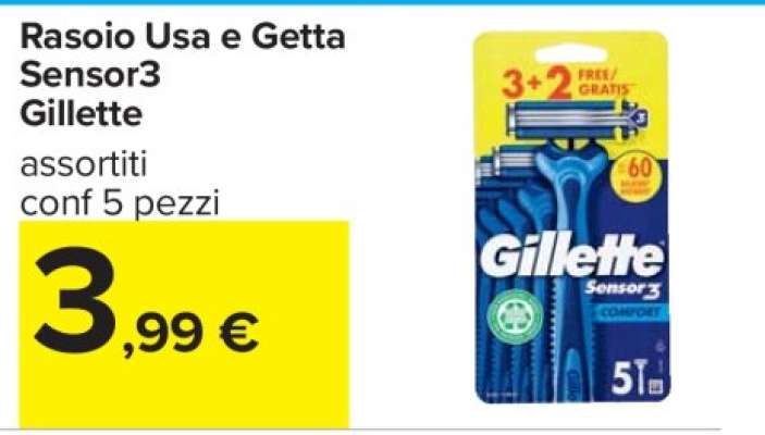 Rasoio Usa e Getta Sensor3 Gillette
