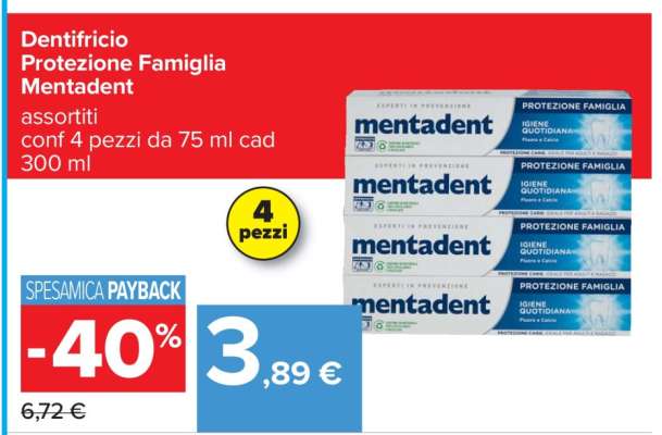 Dentifricio Protezione Famiglia Mentadent