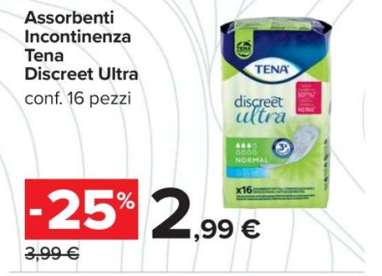 Assorbenti Incontinenza Tena Discreet Ultra