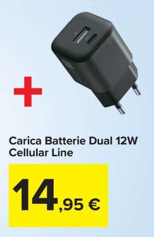 Carica Batterie Dual 12W Cellular Line