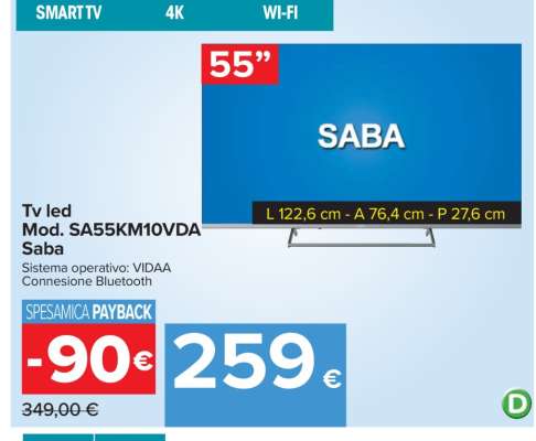 Tv led Mod. SA55KM10VDA Saba