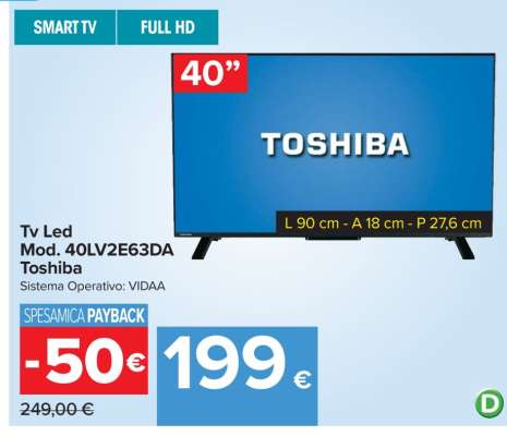 Tv Led Mod. 40LV2E63DA Toshiba