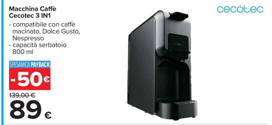 Macchina Caffè Cecotec 3 IN1