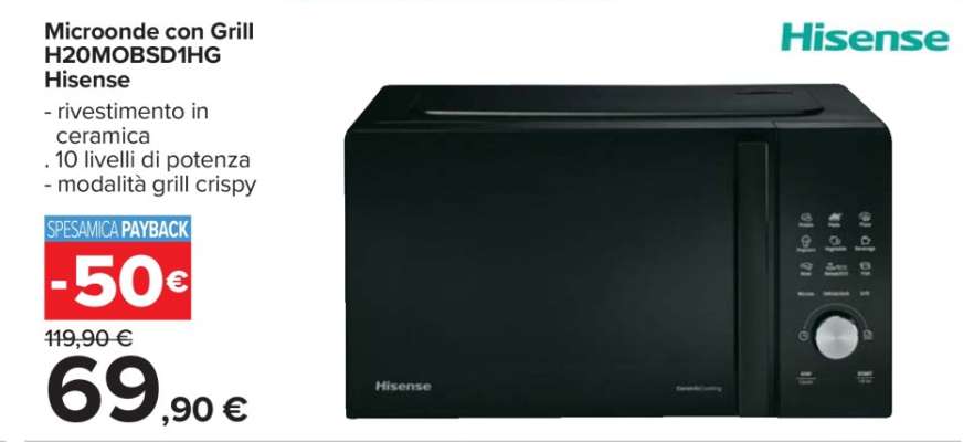 Microonde con Grill H20MOBSD1HG Hisense