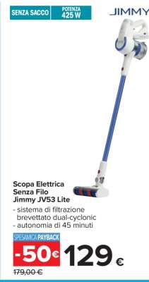 Scopa Elettrica Senza Filo Jimmy JV53 Lite