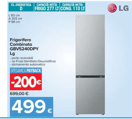 Frigorifero Combinato GBV5240DPY Lg