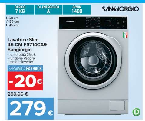 Lavatrice Slim 45 CM FS714CA9 Sangiorgio