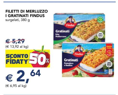 FILETTI DI MERLUZZO I GRATINATI FINDUS