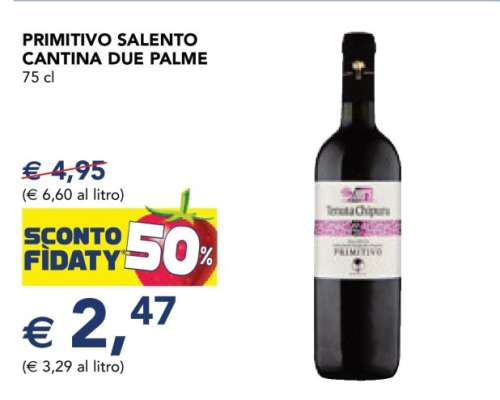 PRIMITIVO SALENTO CANTINA DUE PALME