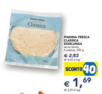 Piadina Fresca Classica Esselunga