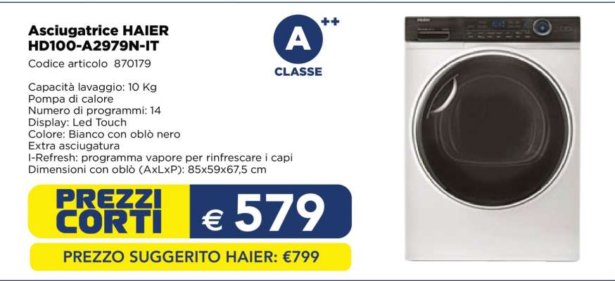 Asciugatrice HAIER HD100-A2979N-IT