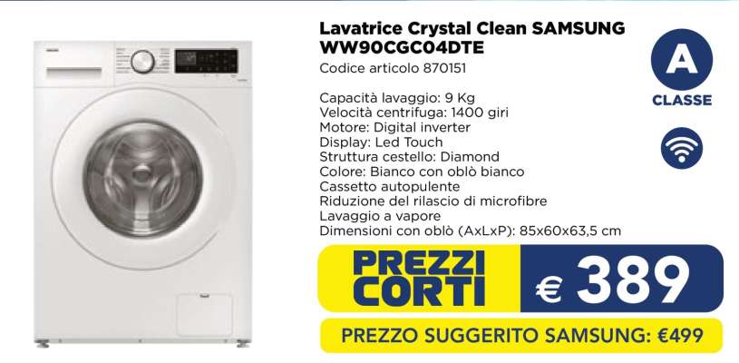Lavatrice Crystal Clean SAMSUNG WW90CGC04DTE