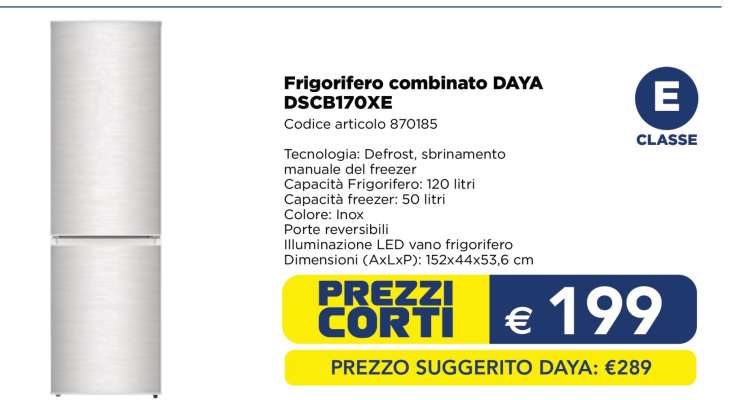 Frigorifero combinato DAYA DSCB170XE