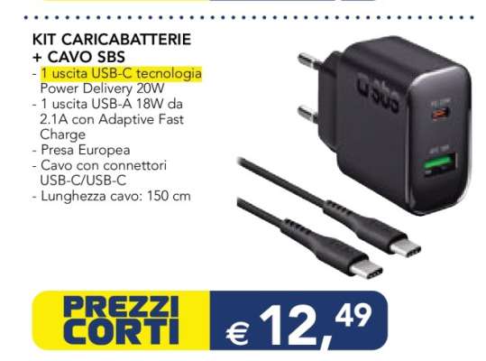 KIT CARICABATTERIE + CAVO SBS