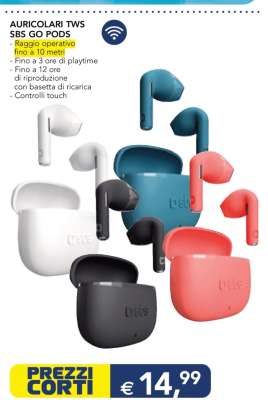 AURICOLARI TWS SBS GO PODS