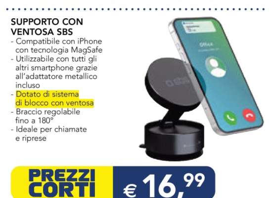 SUPPORTO CON VENTOSA SBS