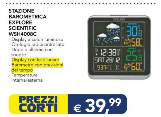STAZIONE BAROMETRICA EXPLORE SCIENTIFIC WSH4008C