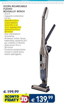 SCOPA RICARICABILE FLEXXO BCH3ALL21 BOSCH
