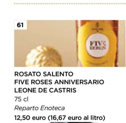 ROSATO SALENTO FIVE ROSES ANNIVERSARIO LEONE DE CASTRIS