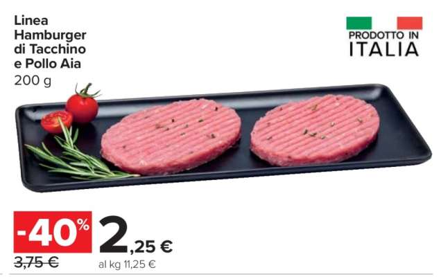 Linea Hamburger di Tacchino e Pollo Aia