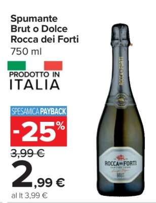 Spumante brut o dolce Rocca dei Forti