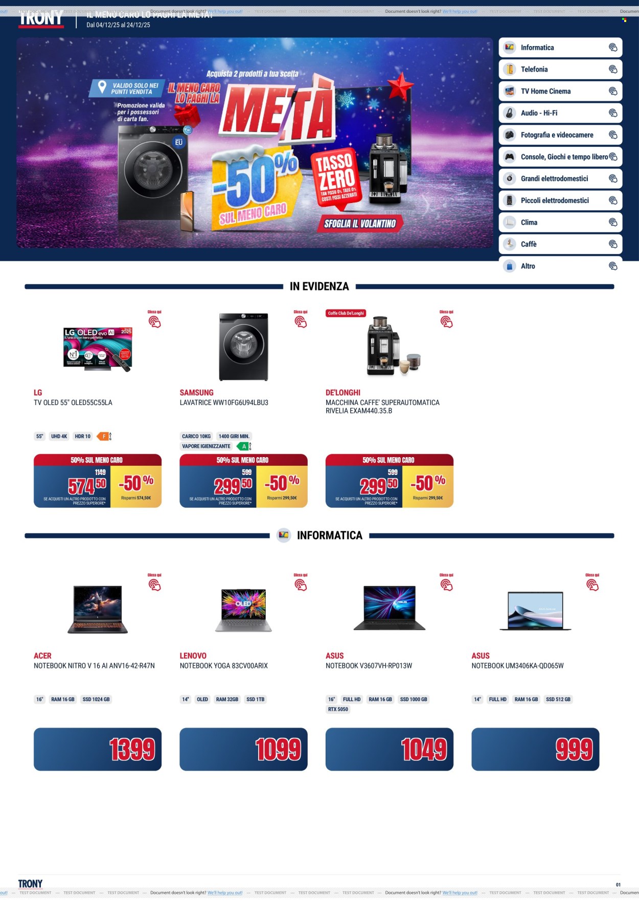 Volantino Trony - 4/12/2025 - 24/12/2025. Pagina 1