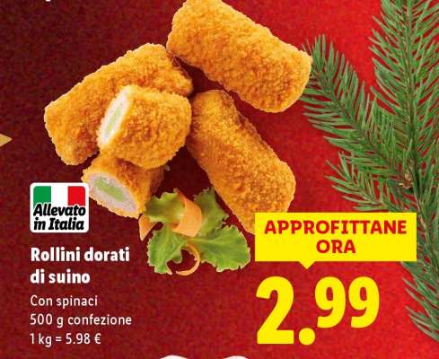 Rollini dorati di suino