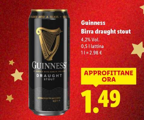 Guinness Birra draught stout