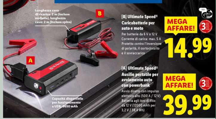 ULTIMATE SPEED® Caricabatterie per auto e moto