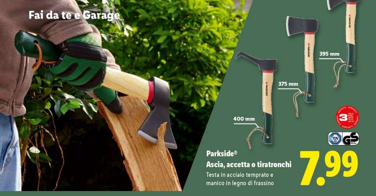 Parkside® Ascia, accetta o tiratronchi