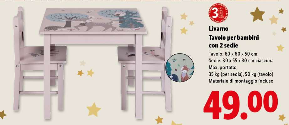 Livarno Tavolo per bambini con 2 sedie