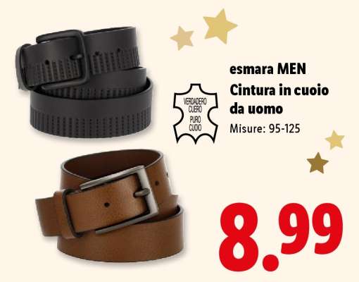 esmara MEN Cintura in cuoio da uomo
