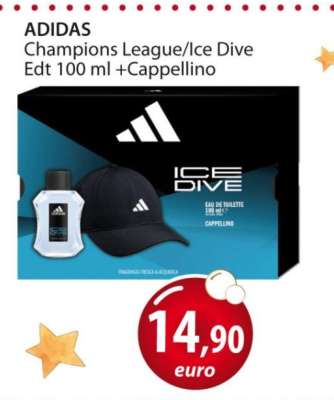 ADIDAS Champions League/Ice Dive Edt 100 ml + Cappellino