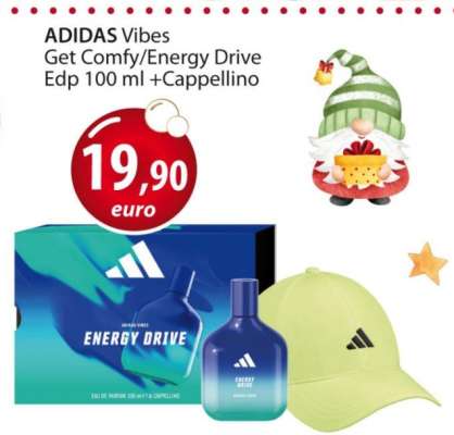 ADIDAS Vibes Get Comfy/Energy Drive Edp 100 ml + Cappellino