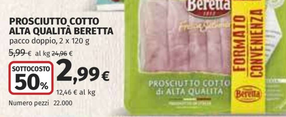 PROSCIUTTO COTTO ALTA QUALITÀ BERETTA