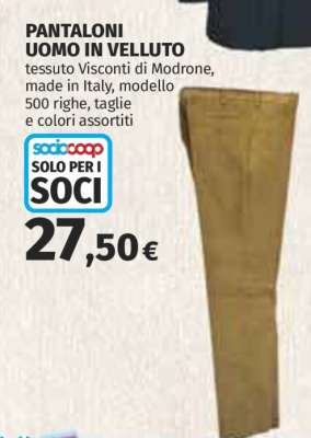 PANTALONI UOMO IN VELLUTO