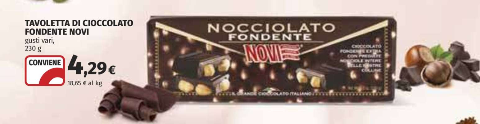 Tavoletta di Cioccolato Fondente Novi