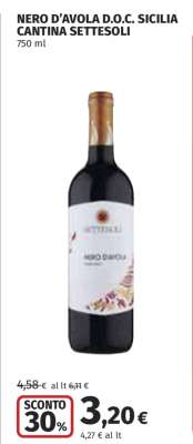 NERO D’AVOLA D.O.C. SICILIA CANTINA SETTESOLI