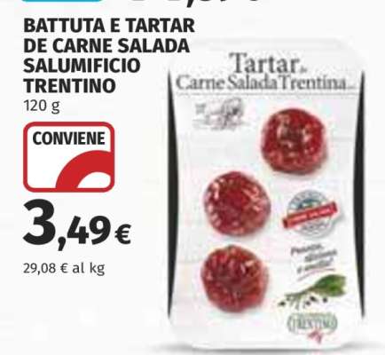 BATTUTA E TARTAR DE CARNE SALADA SALUMIFICIO TRENTINO