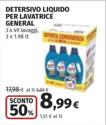 Detersivo Liquido per Lavatrice General
