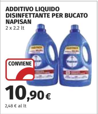 ADDITIVO LIQUIDO DISINFETTANTE PER BUCATO NAPISAN
