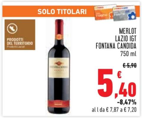 MERLOT LAZIO IGT FONTANA CANDIDA 750 ml