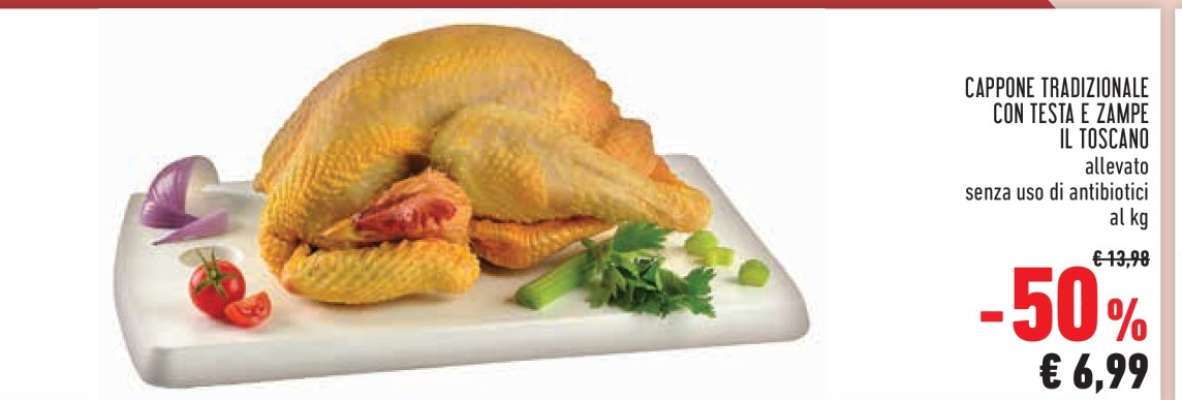 CAPPONE TRADIZIONALE CON TESTA E ZAMPE IL TOSCANO