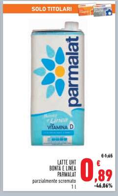 LATTE UHT BONTÀ E LINEA PARMALAT