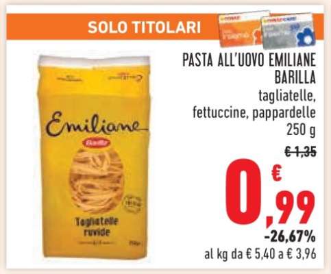 PASTA ALL'UOVO EMILIANE BARILLA