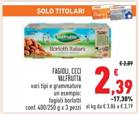 FAGIOLI, CECI VALFRUTTA