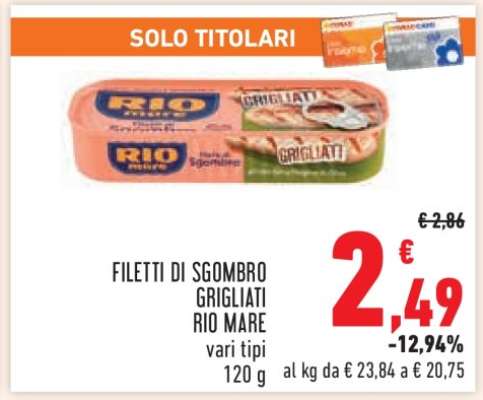 FILETTI DI SGOMBRO GRIGLIATI RIO MARE