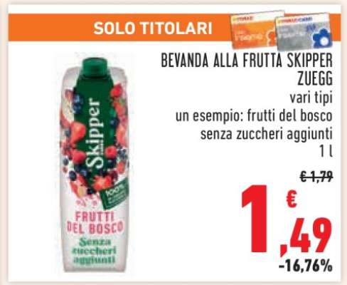 Bevanda alla frutta Skipper Zuegg