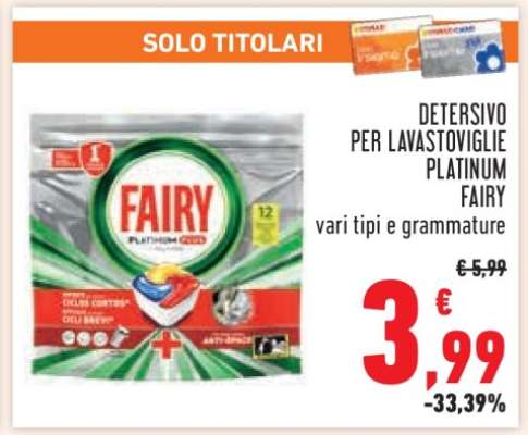 DETERSIVO PER LAVASTOVIGLIE PLATINUM FAIRY